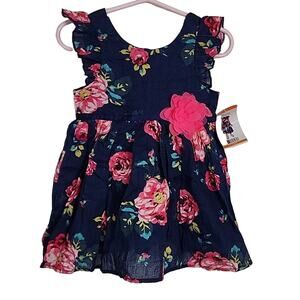 Zunie Blue Floral Dress. NWT, 18 Months